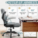 Gray PU Leather Office Chair With Ergonomic Back Support