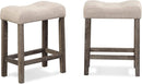 Taupe Upholstered Counter Height Elegant Dining Set