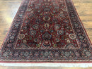 Indo Persian Rug 5x7, Vintage Traditional Floral Carpet, Burgundy and Navy Blue