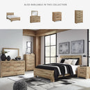 Rustic Queen Panel Bed With Metal Slats Light Brown Finish