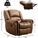 Classic Leather Arm Recliner Chair With Wooden Frame