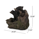 [CLEARANCE] Alora 22-Inch Weather-Resistant Outdoor Bears On A Log Floor Fountain With LED Lights (SAK77651)