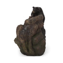 [CLEARANCE] Alora 22-Inch Weather-Resistant Outdoor Bears On A Log Floor Fountain With LED Lights (SAK77651)