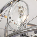 22" Modern Chrome Downrod Mount Reversible Crystal Fandelier Ceiling Fan with Lighting and Remote Control