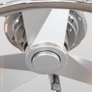 22" Modern Chrome Downrod Mount Reversible Crystal Fandelier Ceiling Fan with Lighting and Remote Control