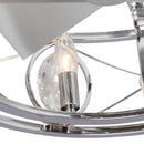22" Modern Chrome Downrod Mount Reversible Crystal Fandelier Ceiling Fan with Lighting and Remote Control