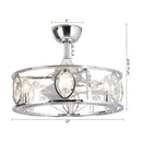 22" Modern Chrome Downrod Mount Reversible Crystal Fandelier Ceiling Fan with Lighting and Remote Control