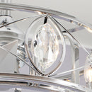 22" Modern Chrome Downrod Mount Reversible Crystal Fandelier Ceiling Fan with Lighting and Remote Control