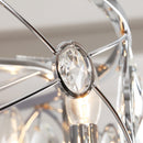 22" Modern Chrome Downrod Mount Reversible Crystal Fandelier Ceiling Fan with Lighting and Remote Control