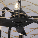 22" Industrial Downrod Mount Reversible Ceiling Fan with Lighting and Remote Control