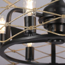 22" Industrial Downrod Mount Reversible Ceiling Fan with Lighting and Remote Control