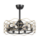 22" Industrial Downrod Mount Reversible Ceiling Fan with Lighting and Remote Control