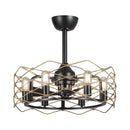 22" Industrial Downrod Mount Reversible Ceiling Fan with Lighting and Remote Control