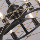22" Industrial Downrod Mount Reversible Ceiling Fan with Lighting and Remote Control