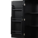 Bathroom Storage Cabinet with Doors and Drawer, Multiple Storage Space, Adjustable Shelf, Black (Old Sku:WF308204AAB)