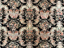 Sino Persian Rug 9x12, Black, Floral Bouquets
