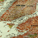 Vintage Map of New York City, New York 1912