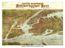 Vintage Map of New York City, New York 1912