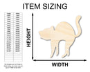 Unfinished Wood Arching Cat Shape - Craft - up to 46"