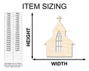 Unfinished Wood Church with Window Shape - Craft - up to 46"