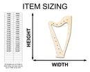 Unfinished Wood Harp with Holes Shape - Craft - up to 46"