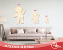 Unfinished Wood Waving Gingerbread Shape - Craft - up to 46"