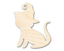 Unfinished Wood Witch Cat Shape - Craft - up to 46"