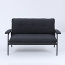 Modern Black Metal Frame Sofa with Sponge Filling for Compact Spaces and Versatile Use