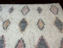 Large Modern Contemporary Indian Shag Rug 11x14, Ivory, Handmade Wool Carpet