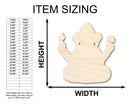 Unfinished Wood Ganesha Shape - Craft - up to 46"