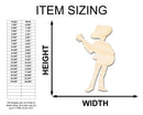 Unfinished Wood Mariachi Guitar Player Shape - Craft - up to 46"