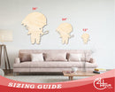 Unfinished Wood Native Boy Shape | Craft Cutout | up to 46" DIY