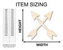 Unfinished Wood Crossed Arrows Shape | Craft Cutout | up to 46" DIY