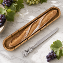 Baguette Board with Grape Bread Knife