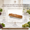 Baguette Board with Grape Bread Knife