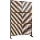 Outdoor & Indoor Privacy Screen Metal Privacy Screen 76' H×48' W, Freestanding Decorative Privacy Screen for Deck Balcony Patio, Privacy Fence Panels for Outside Lawn Garden PS113 BROWN
