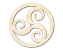Unfinished Wood Triskele Shape - Celtic Symbol Craft - up to 46"