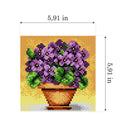 Needlepoint canvas for halfstitch without yarn Violets 2252D - Printed Tapestry Canvas