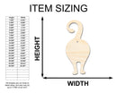 Unfinished Wood Cat Backside Shape - Pet Craft - up to 46"
