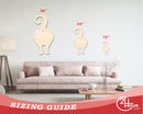 Unfinished Wood Cat Backside Shape - Pet Craft - up to 46"