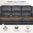 Grey Three Seater Manual Recliner Sofa Modern Living Room