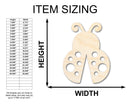 Unfinished Wood Ladybug Shape - Craft - up to 46"