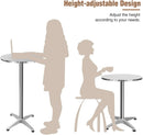 24 Inch Folding Pub Table With Black Height Adjustable