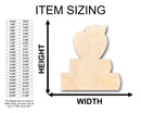 Unfinished Wood Apple and Books Shape - Craft - up to 46" DIY