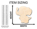 Unfinished Wood Cute Baby Elephant Shape - Craft - up to 46" DIY
