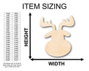 Unfinished Wood Cute Reindeer Head Shape - Craft - up to 46" DIY