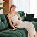 Ergonomic Single Seater Sofa with Ottoman, High-Resilience Support Cushions, Modern Lounge Chair, Green Chenille