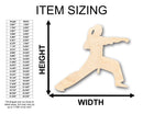 Unfinished Wood Female Martial Arts Karate Shape - Craft - up to 46" DIY