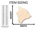 Unfinished Wood Honolulu Big Island Shape - Craft - up to 46" DIY