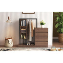 Wardrobe with 4 Drawers and 3 Shelves,Espresso